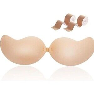 Women's Sticky Bra + Nipple Covers + Boob Tapes + Gift Box - Nude B (34A)